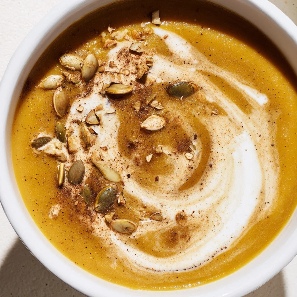 Winter squash soup with apple and ginger blends velvety purée with bright lemon, ready to serve with crusty bread.