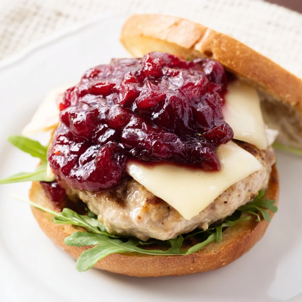Turkey Burgers with Cranberry Brie