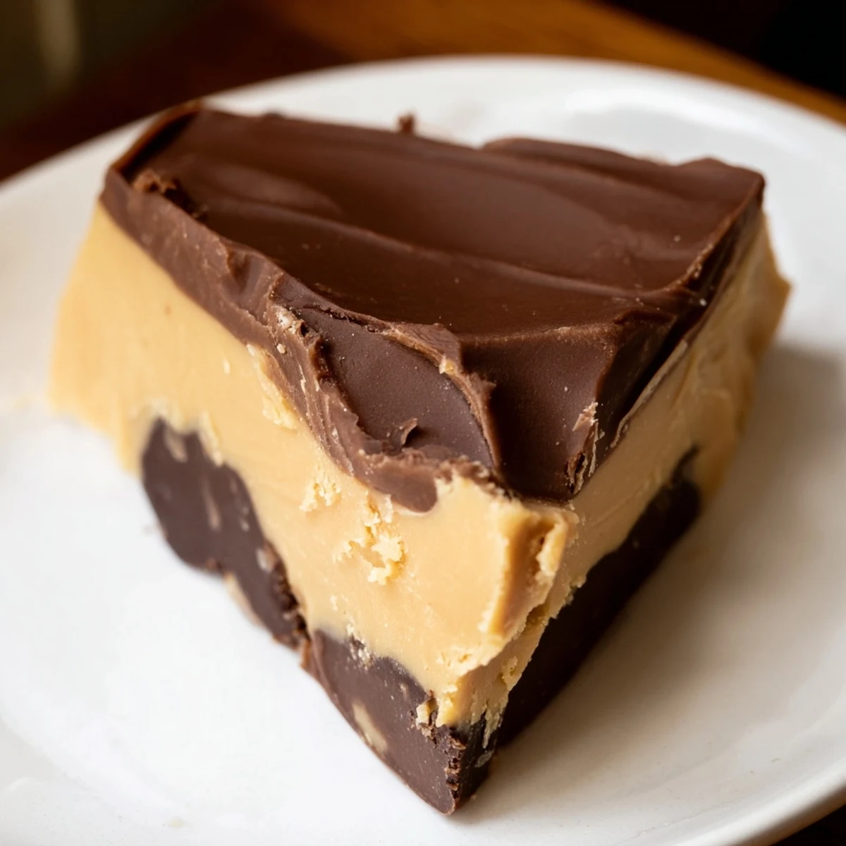 Decadent chocolate peanut butter fudge squares sliced into neat squares, perfect for gifting or snacking.