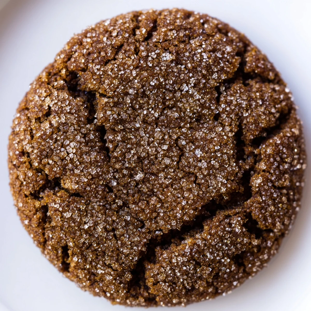 Freshly baked Spiced Molasses Cookies, soft and chewy, with sparkling sugar coating, served near a glass of milk.