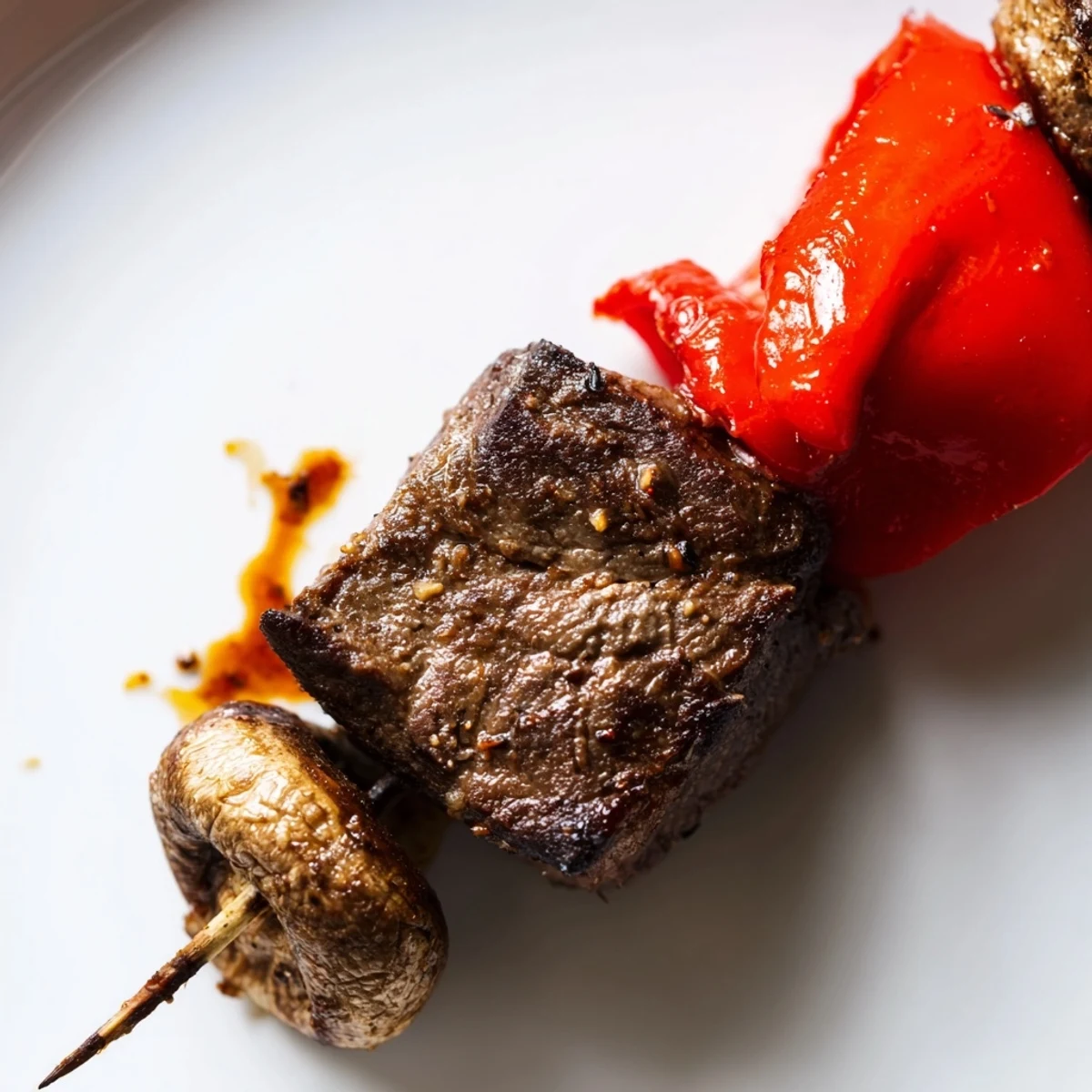 Served over fluffy rice, these Beef Kebabs with Peppers and Mushrooms feature a smoky, caramelized finish.