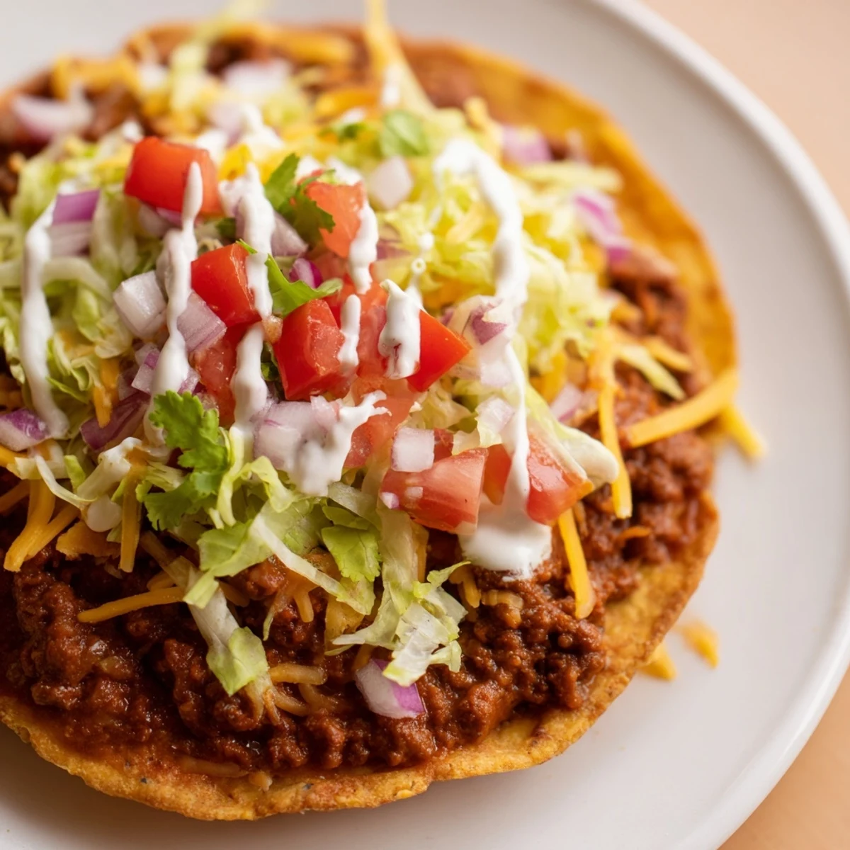 Beef Tostadas Beans Cheese