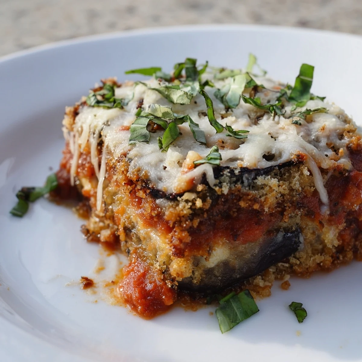 Serve this classic Italian-American Baked Eggplant Parmesan with a side salad and crusty bread for dipping.