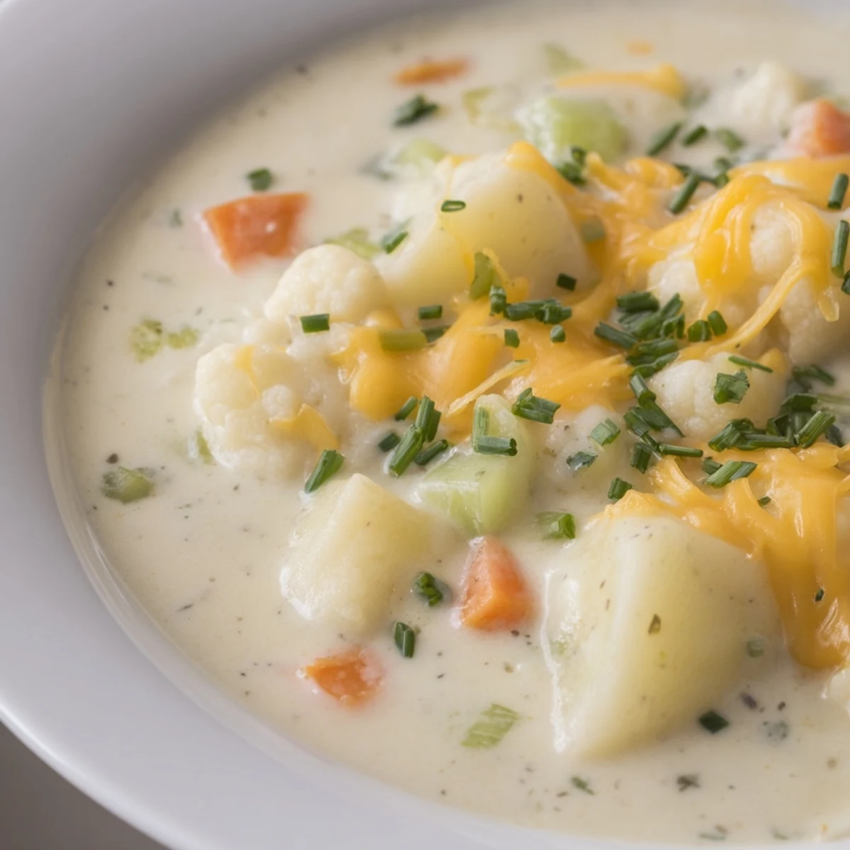 Creamy Cauliflower Sharp Cheddar Chowder