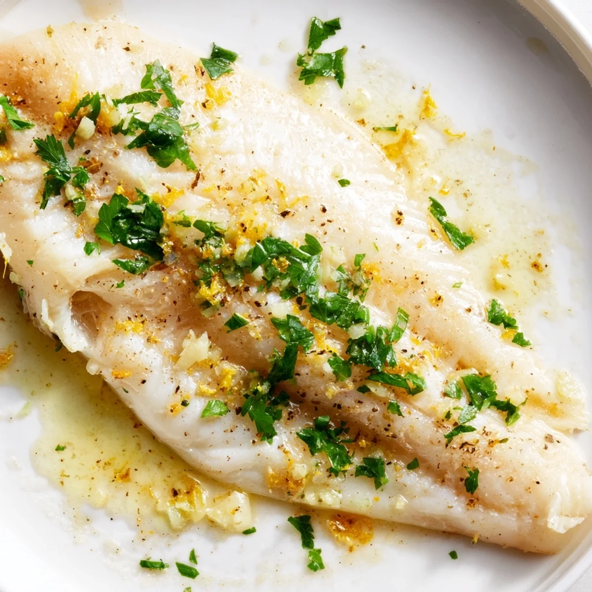 Baked tilapia with lemon garlic butter pairs beautifully with steamed veggies on the side.