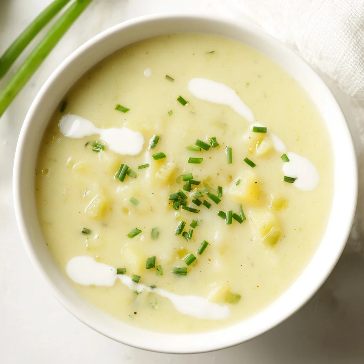 Steaming Irish Potato Soup served hot in a rustic bowl, topped with crispy bacon bits and shredded cheddar cheese.  