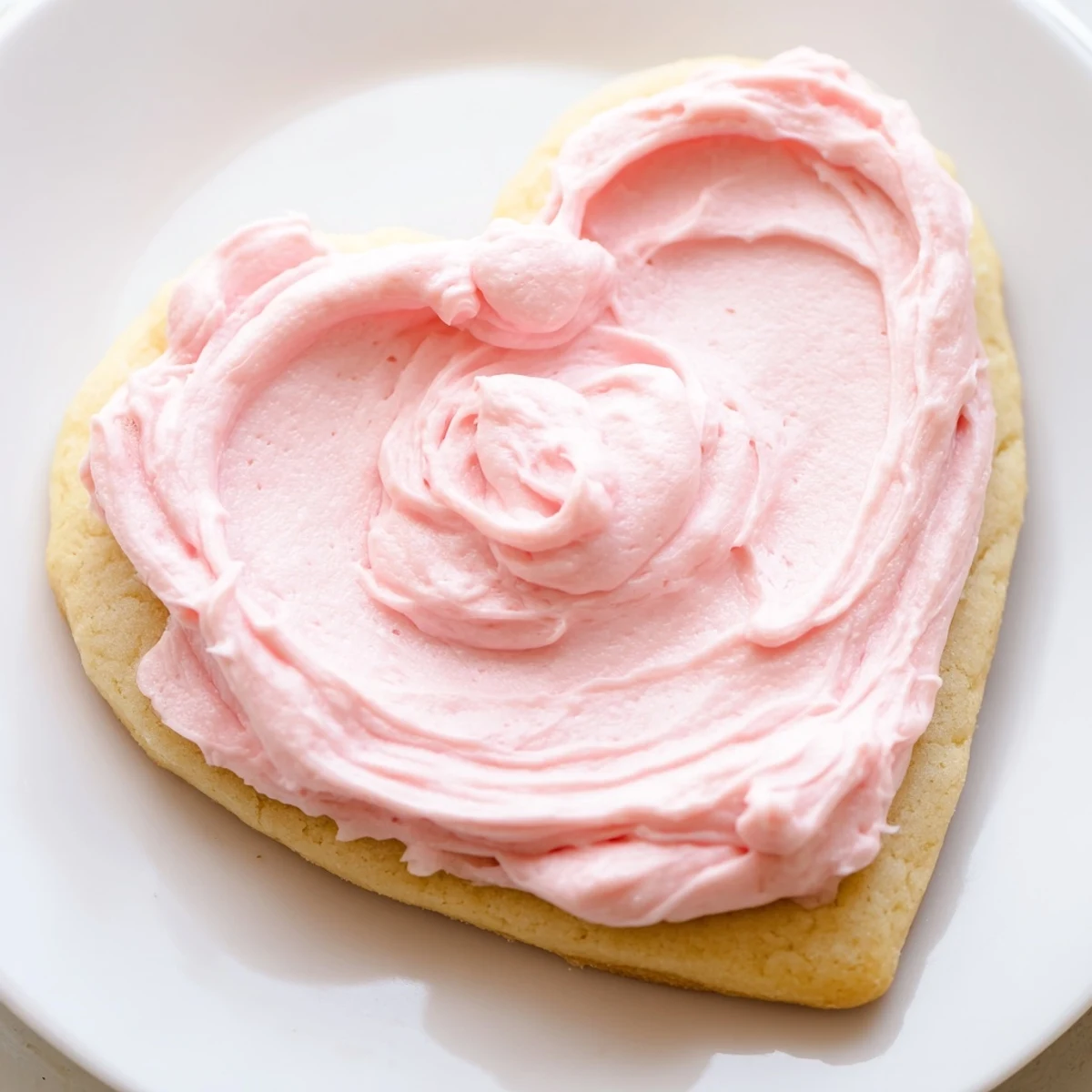 Freshly baked Heart Cookies with Pink Frosting, ready to serve on a cooling rack. 