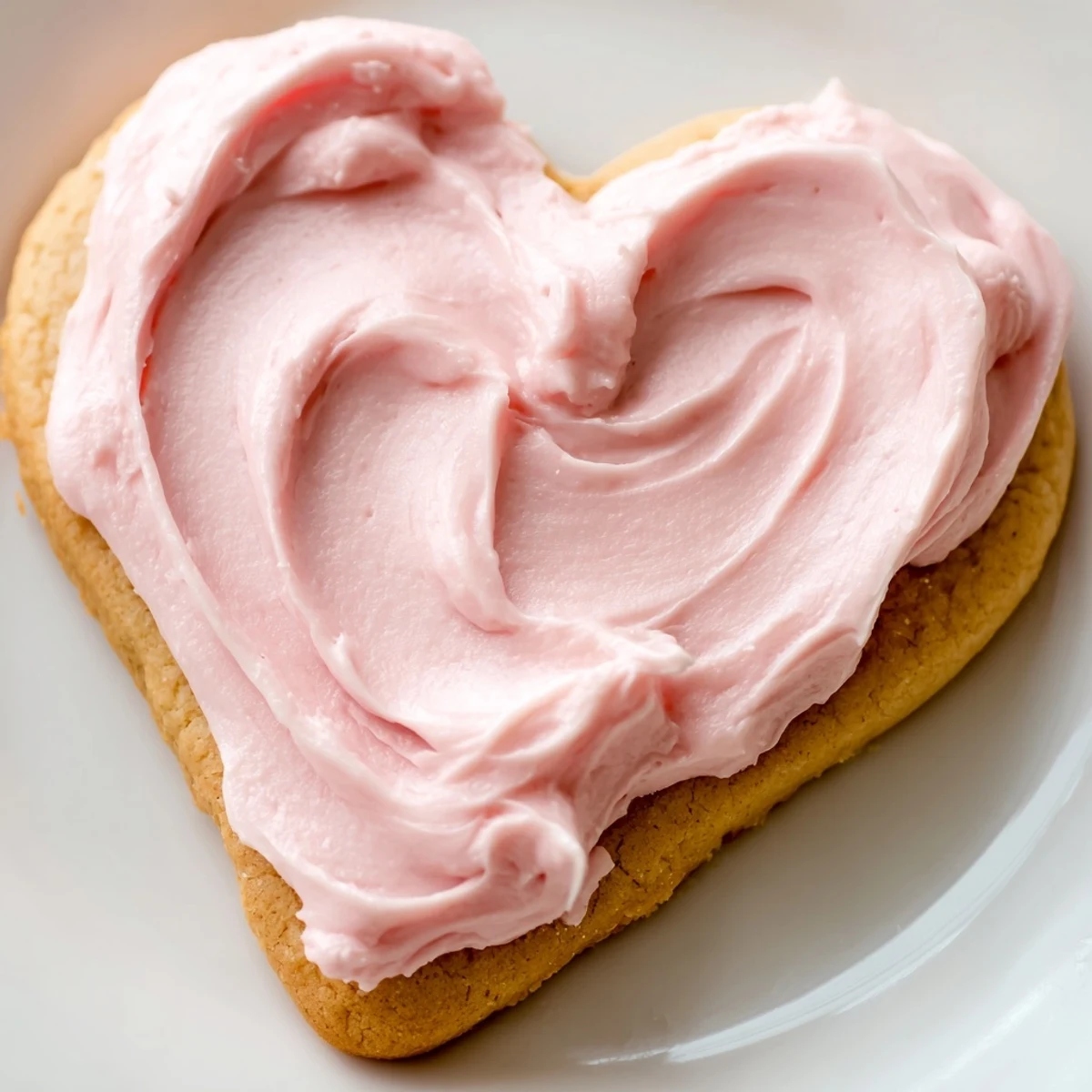Sugary Heart Cookies with Pink Frosting and a glass of milk for dipping.