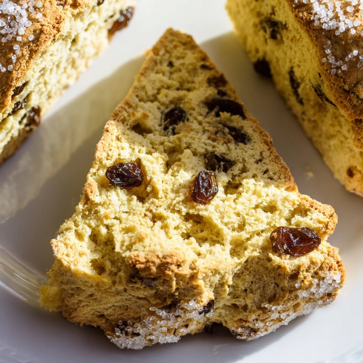 Buttery Irish Soda Bread Scones with caraway seeds, brushed with buttermilk and sprinkled with coarse sugar.