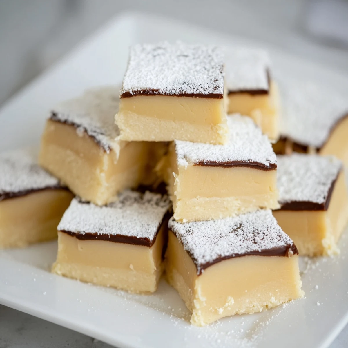 Creamy Irish Cream Fudge without Alcohol cooling on parchment, with a soft texture and rich, coffee-like aroma.