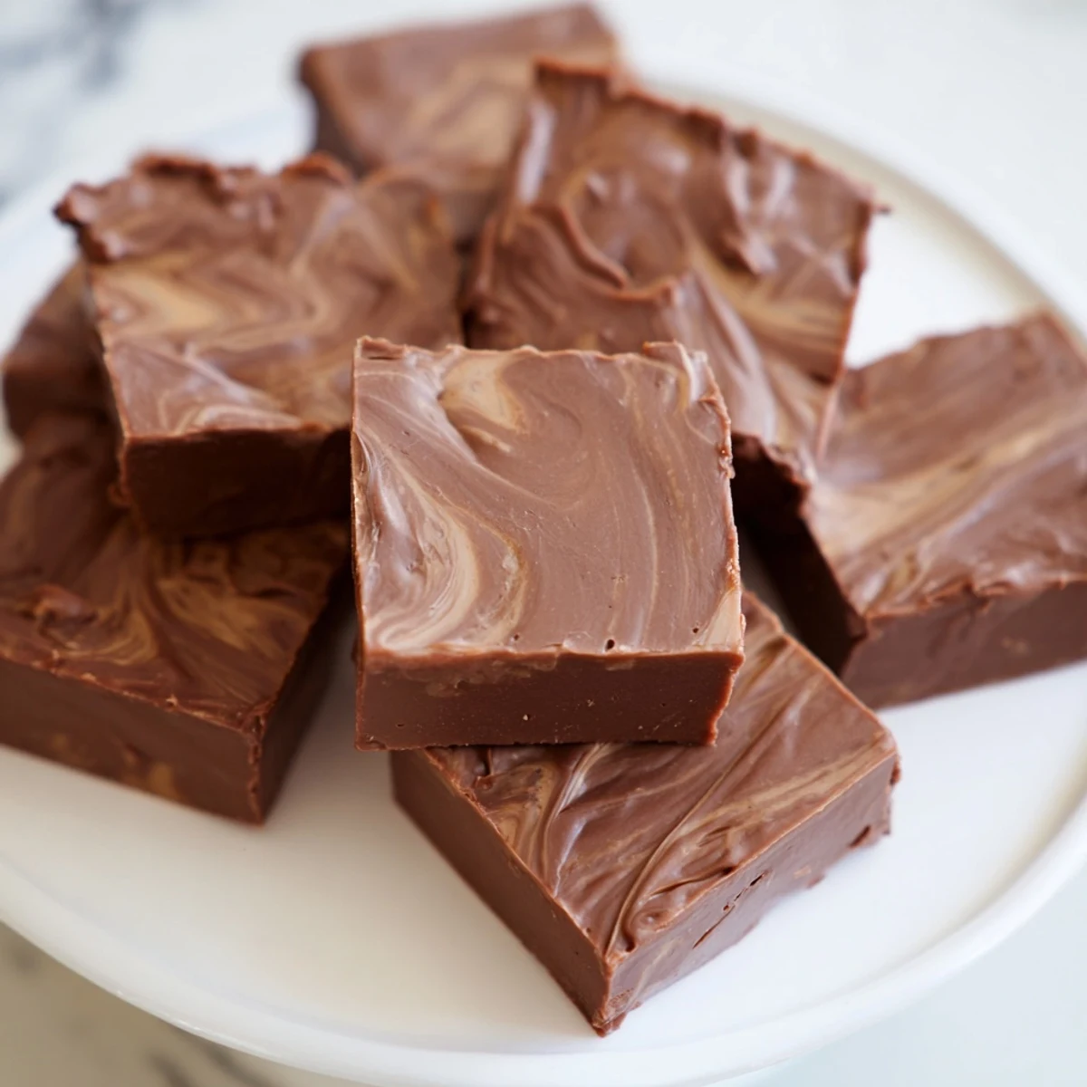 Homemade Irish Cream Fudge cooling on parchment paper, with a sprinkle of cocoa for a delicious finish.