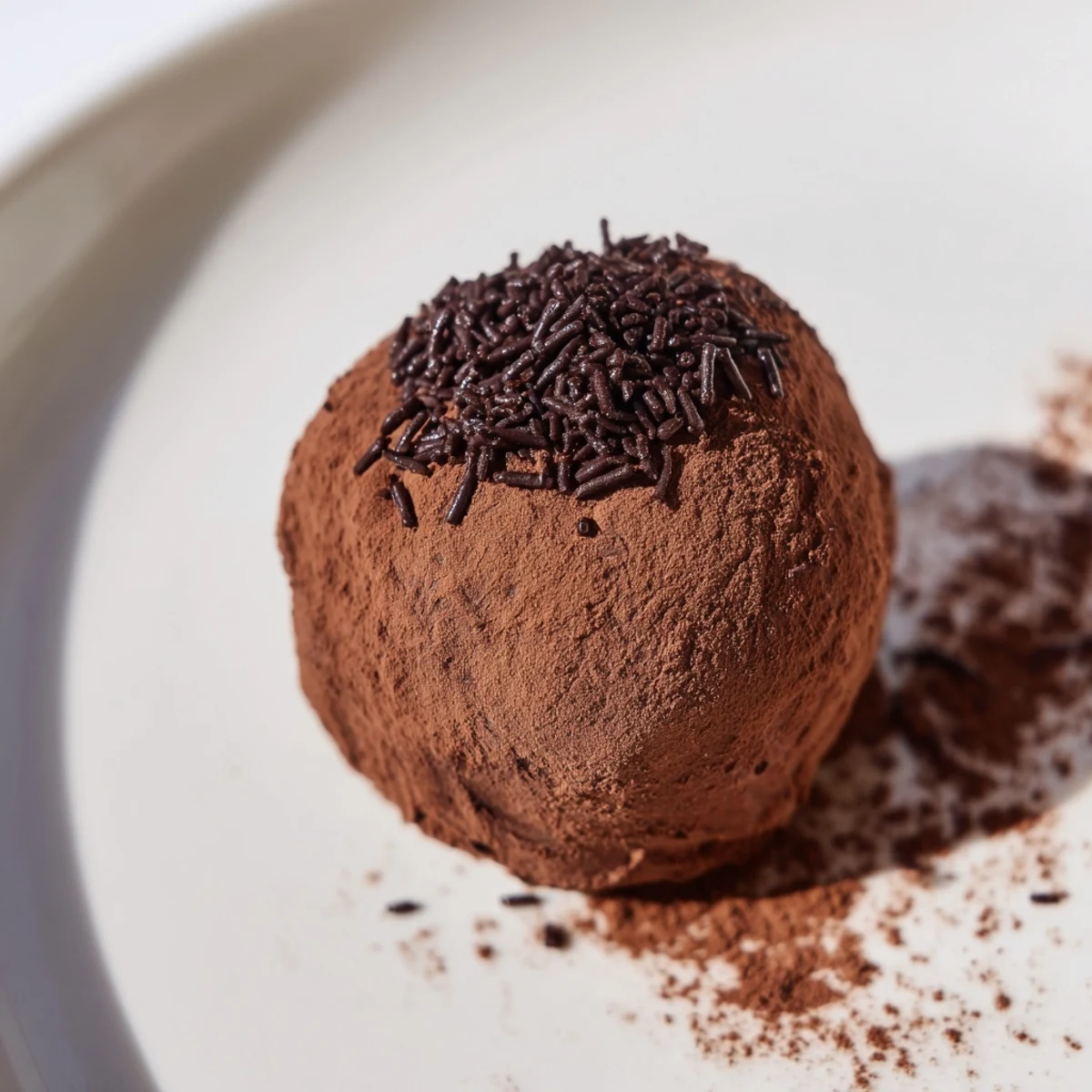 A festive platter of Irish Cream Truffles dusted with cocoa, perfect for St. Patrick's Day parties or afternoon coffee.