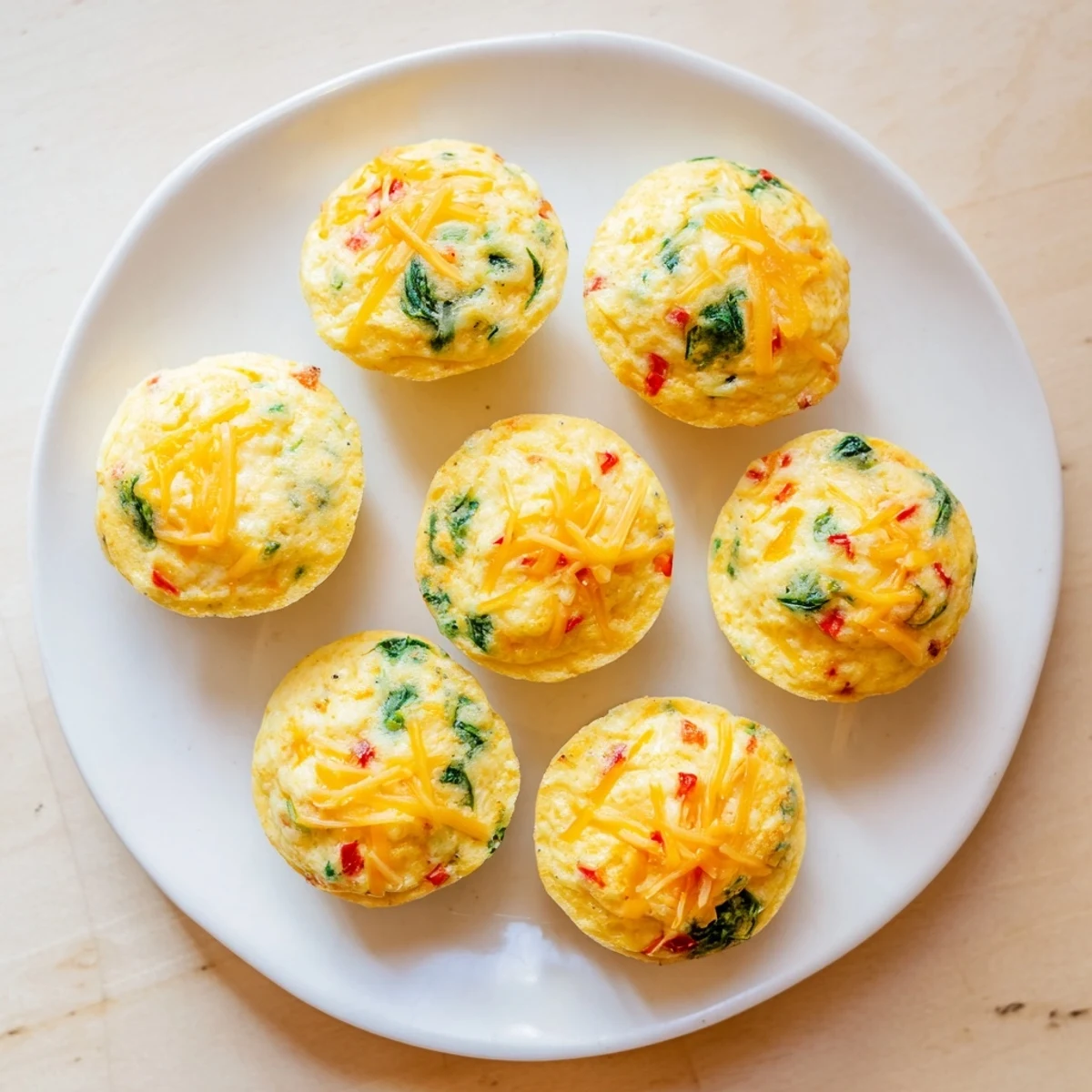 Twelve perfectly set Muffin Tin Cottage Cheese Egg Bites lined up in a muffin tin, ready for a quick high-protein breakfast.