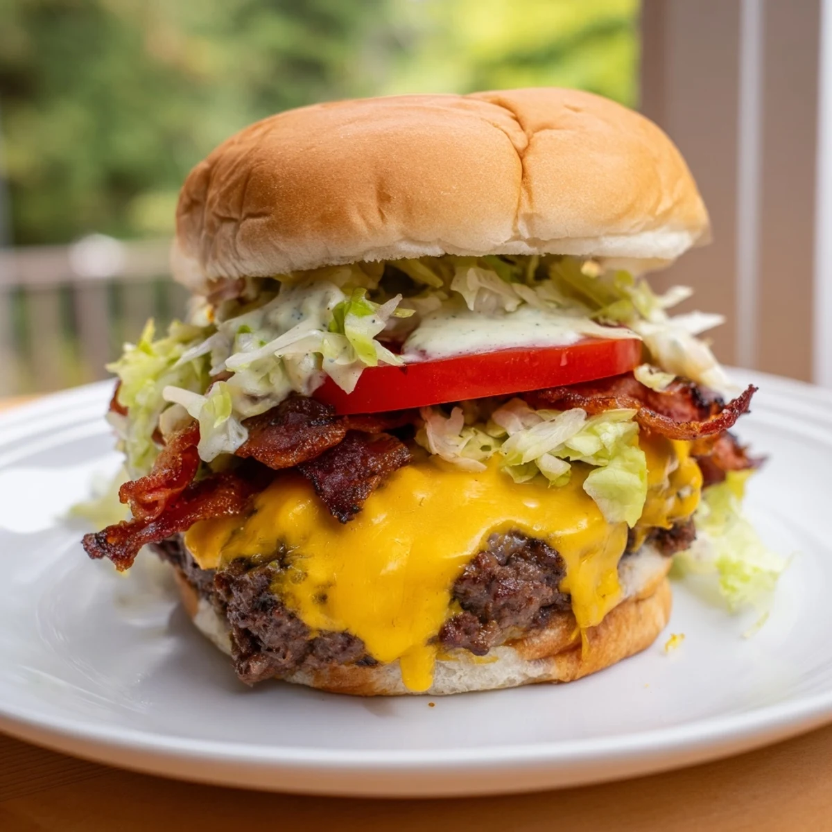 An appetizing Crack Burgers served with golden fries, ready for a delicious American meal.