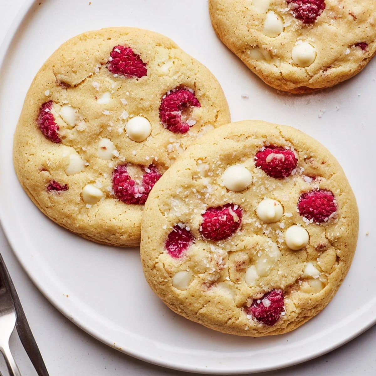 Soft lemon cookies studded with raspberries, perfect for summer dessert platters.