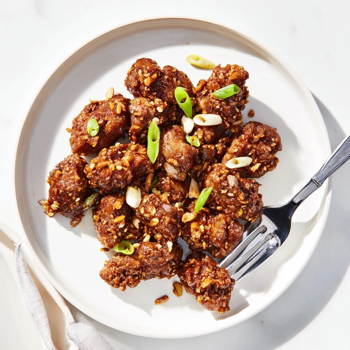 Tender Mongolian chicken simmered in a rich caramelized sauce with fresh green onion garnish