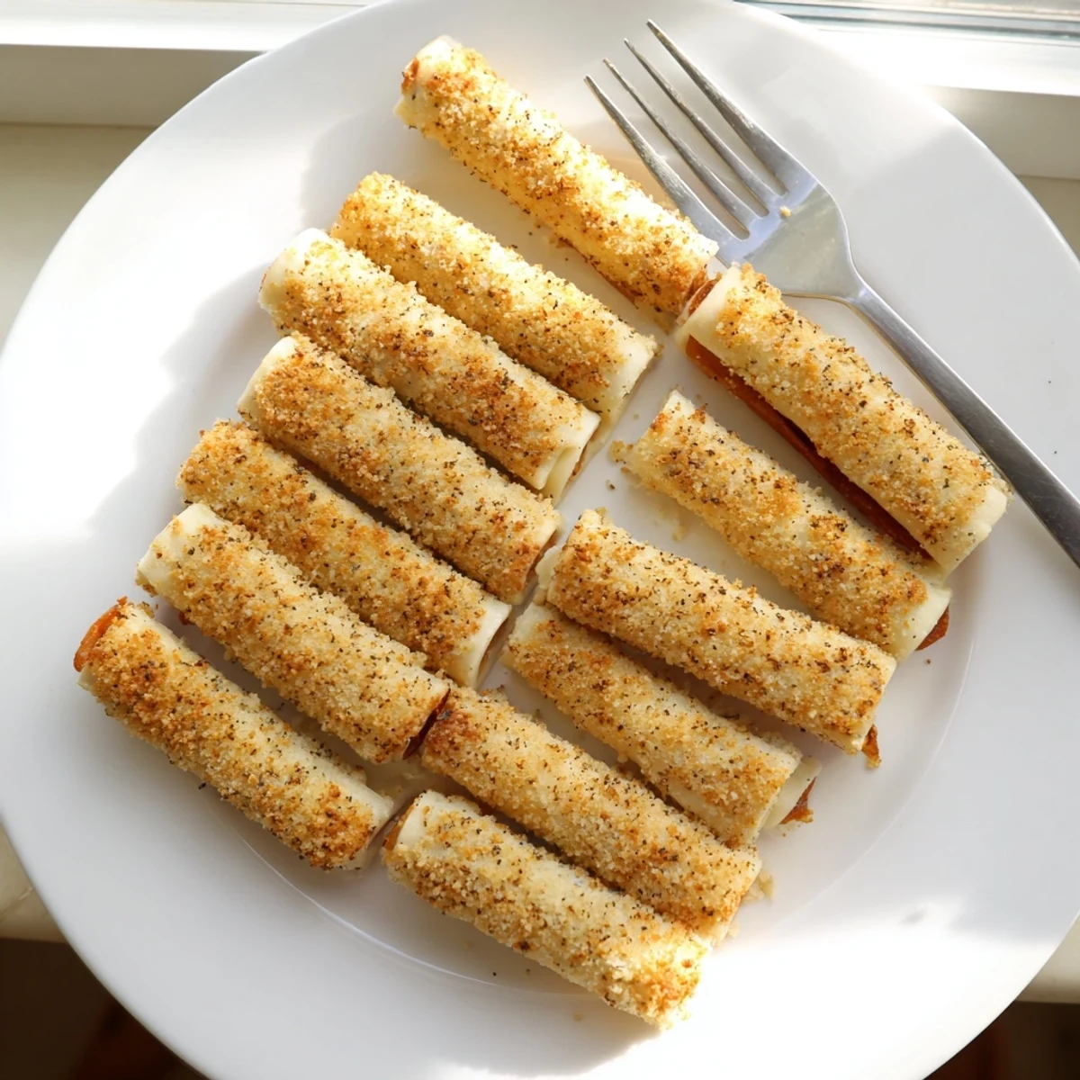 Breaded ham and cheese finger food served warm for party snacks