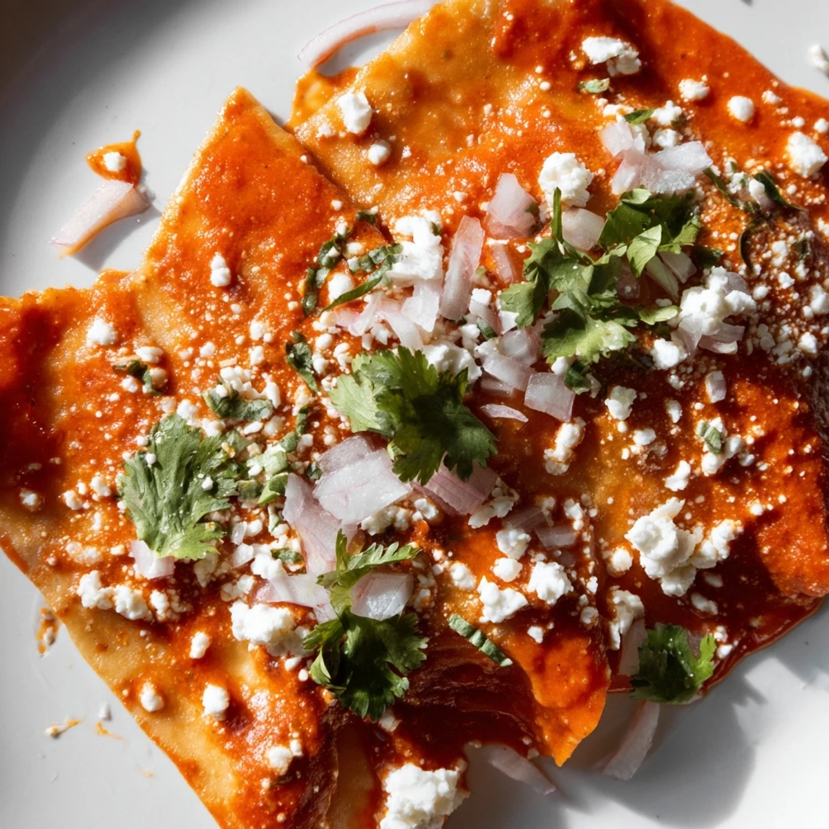 Golden entomatadas topped with crumbled cheese, fresh cilantro, and a drizzle of crema