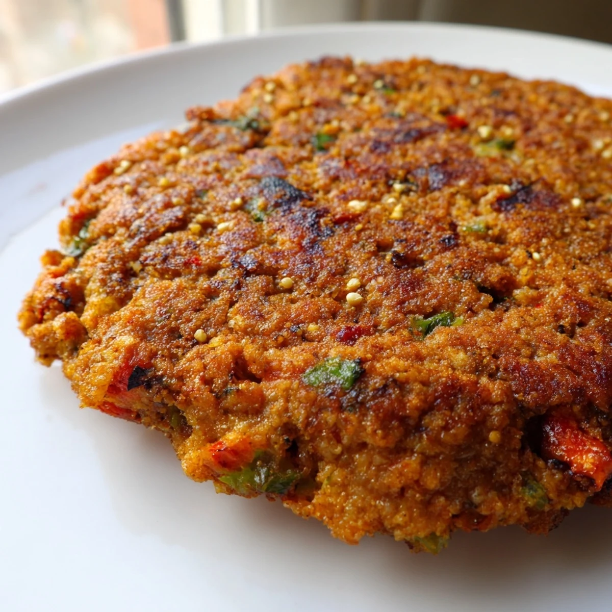 Juicy Pakistani Chapli Kabab served on warm naan with cool mint yogurt raita