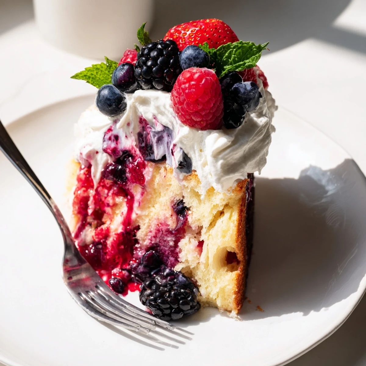Summer Berry Poke Cake