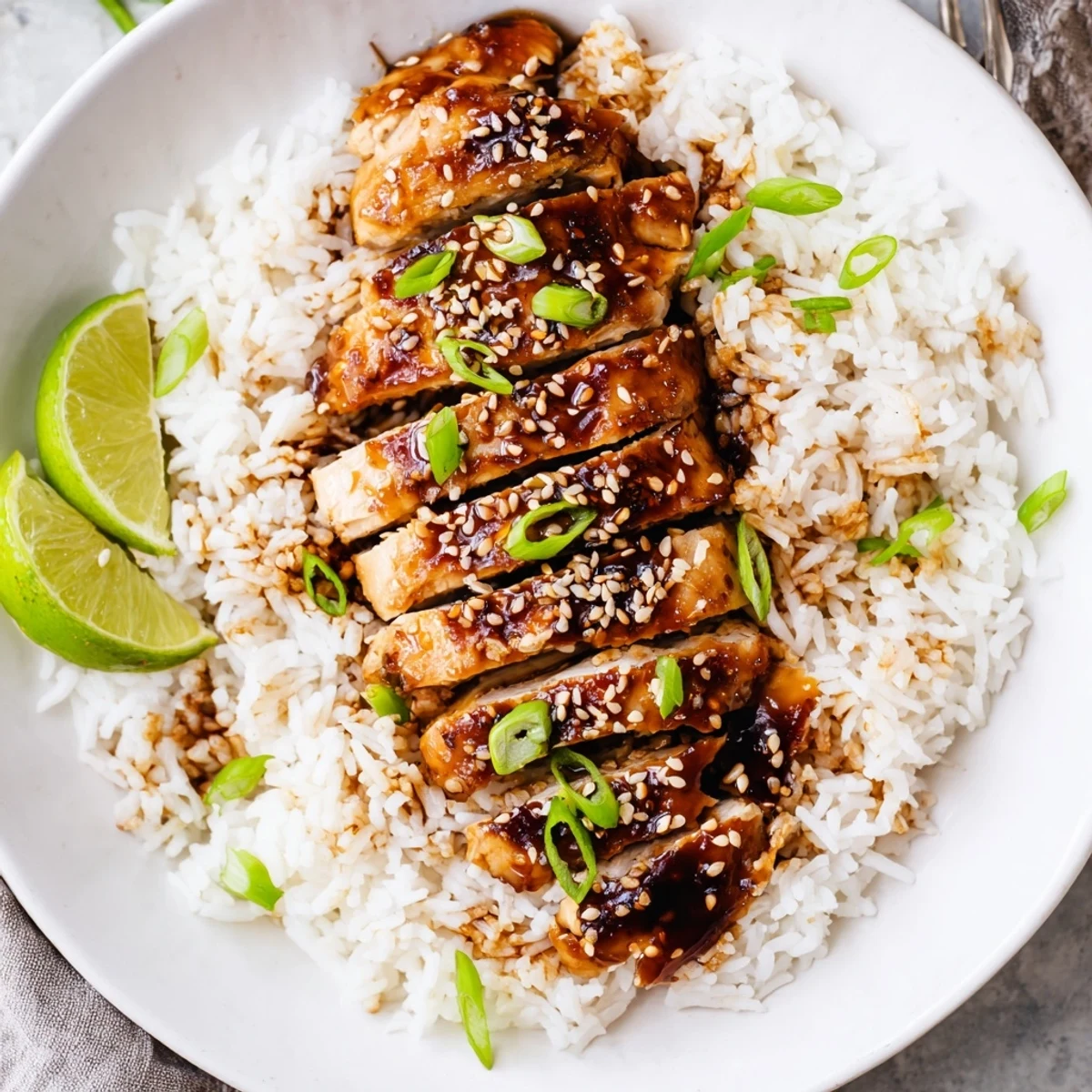 Weeknight Spicy Maple Chicken And Coconut Rice, seared breasts with tangy-sweet Sriracha heat