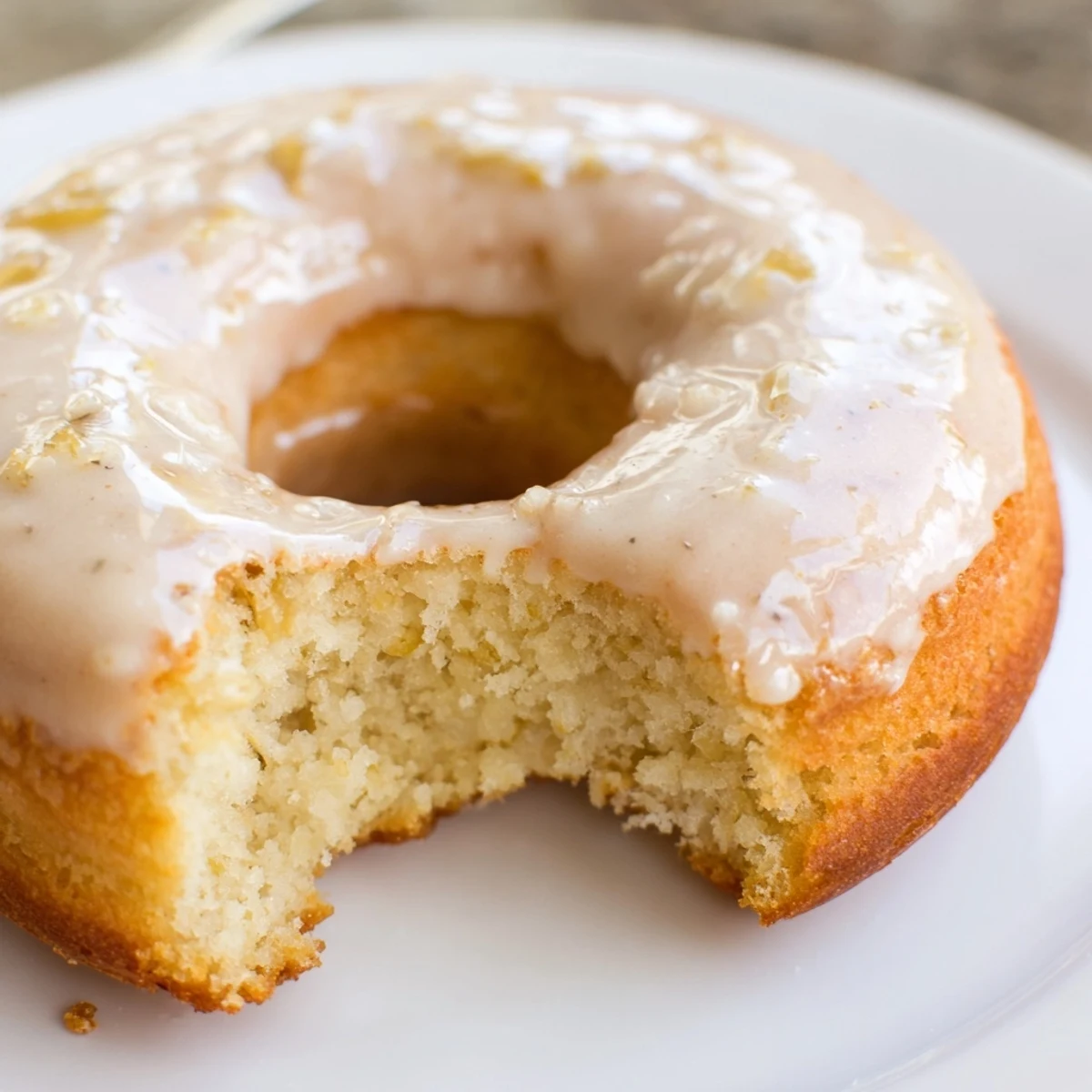 Glazed Banana Donuts with cinnamon aroma, soft cake texture for breakfast.