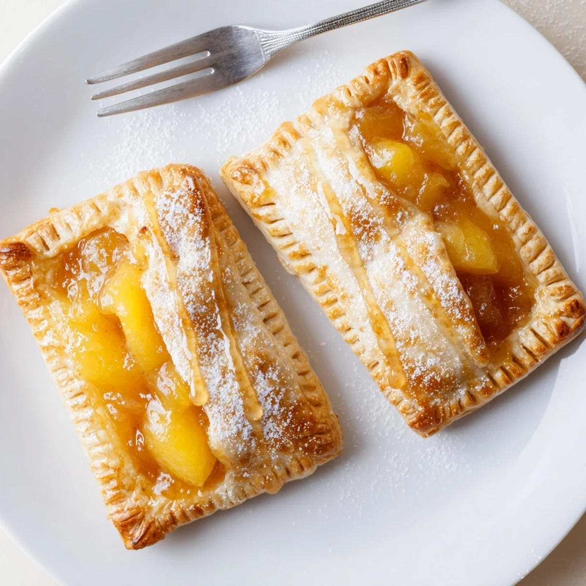 Buttery Peach Pop Tarts Classic on a rack, warm glaze shining