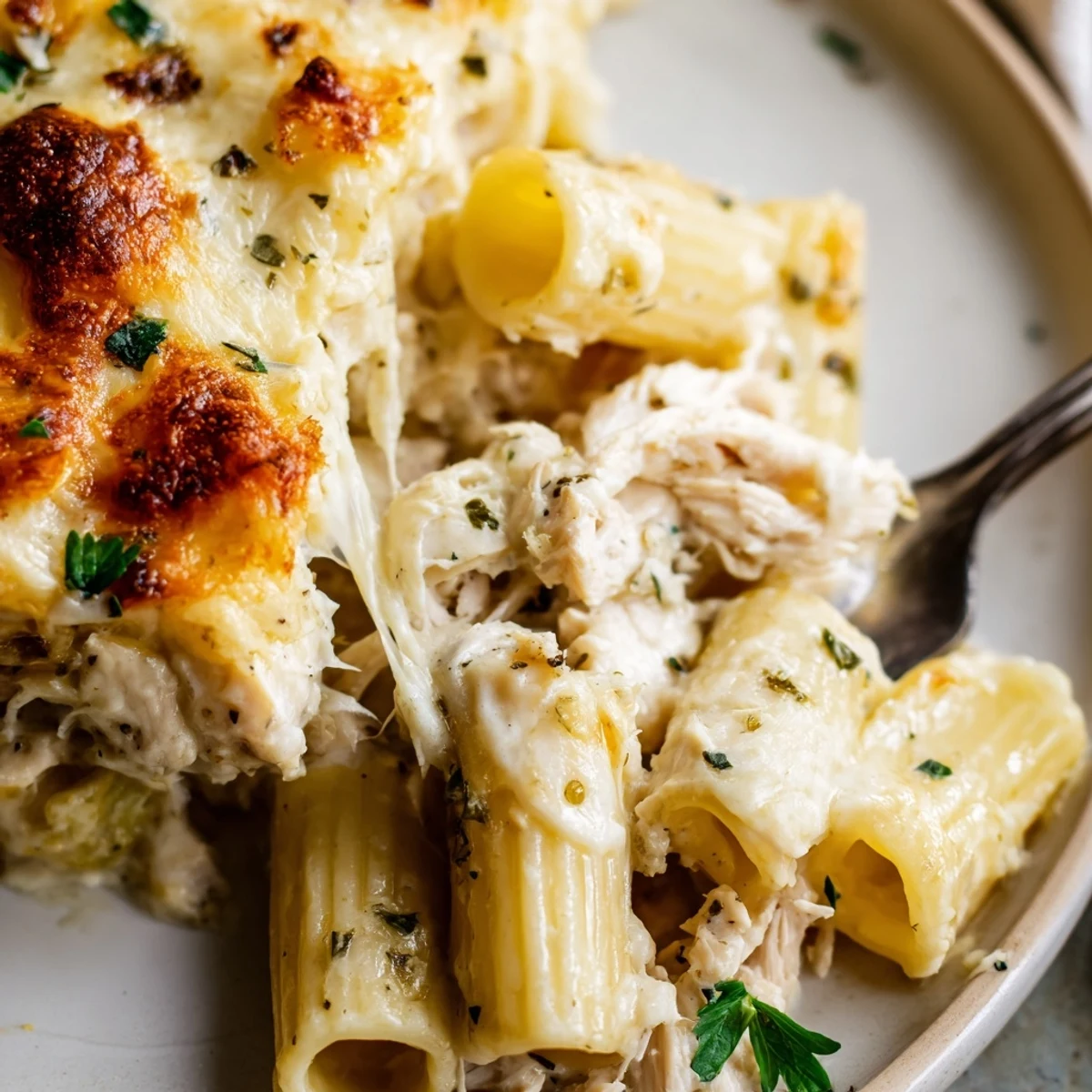Creamy Chicken Alfredo Bake