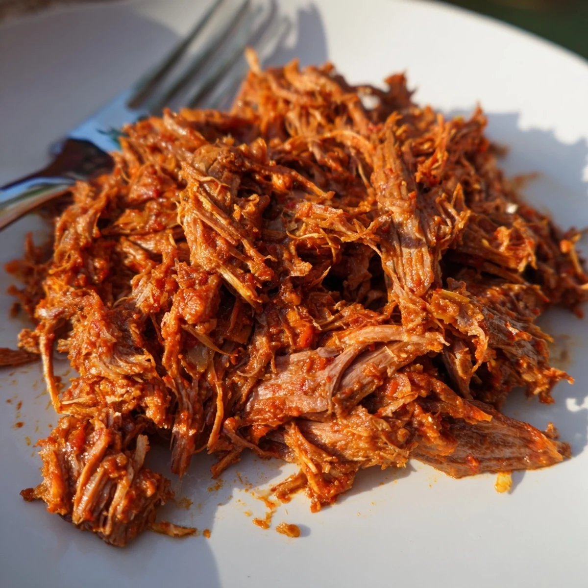 Juicy Mexican slow cooker beef barbacoa wrapped in warm corn tortillas with fresh toppings