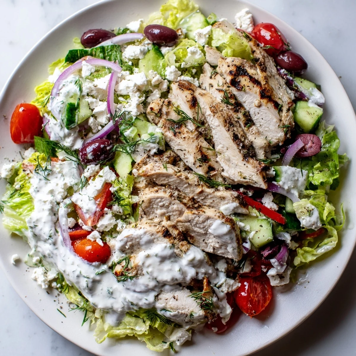 Greek Chicken Salad With Whipped Feta