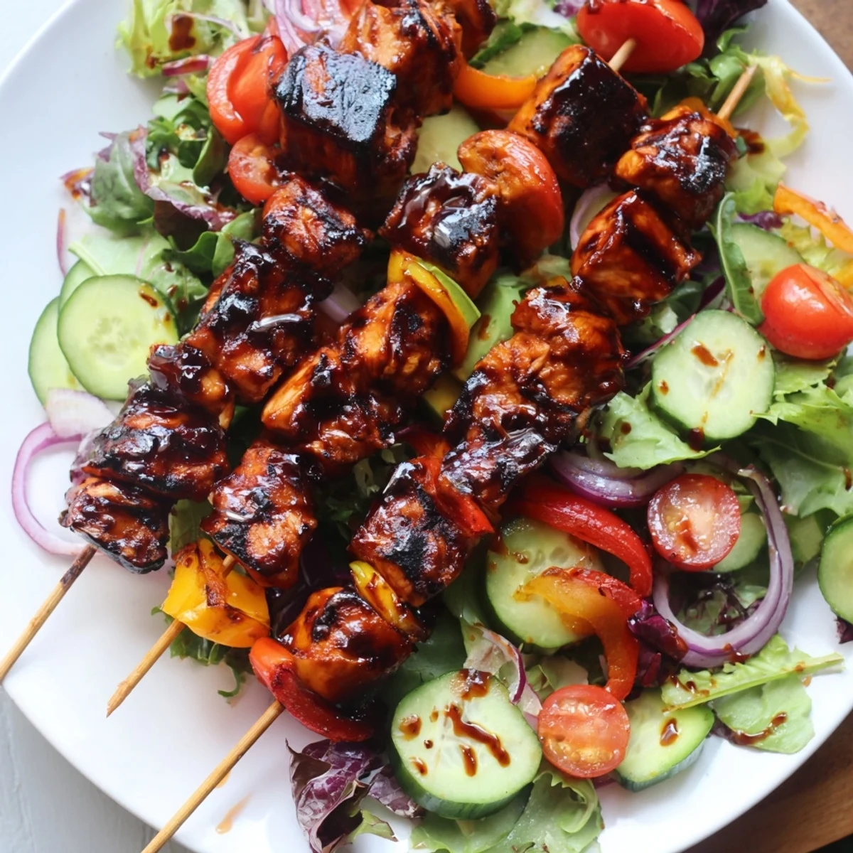 BBQ Chicken Skewer Salad