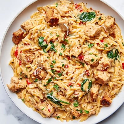 One Pot Cajun Chicken Alfredo Orzo
