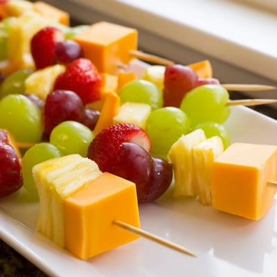 Delicious Fruit And Cheese Kabobs